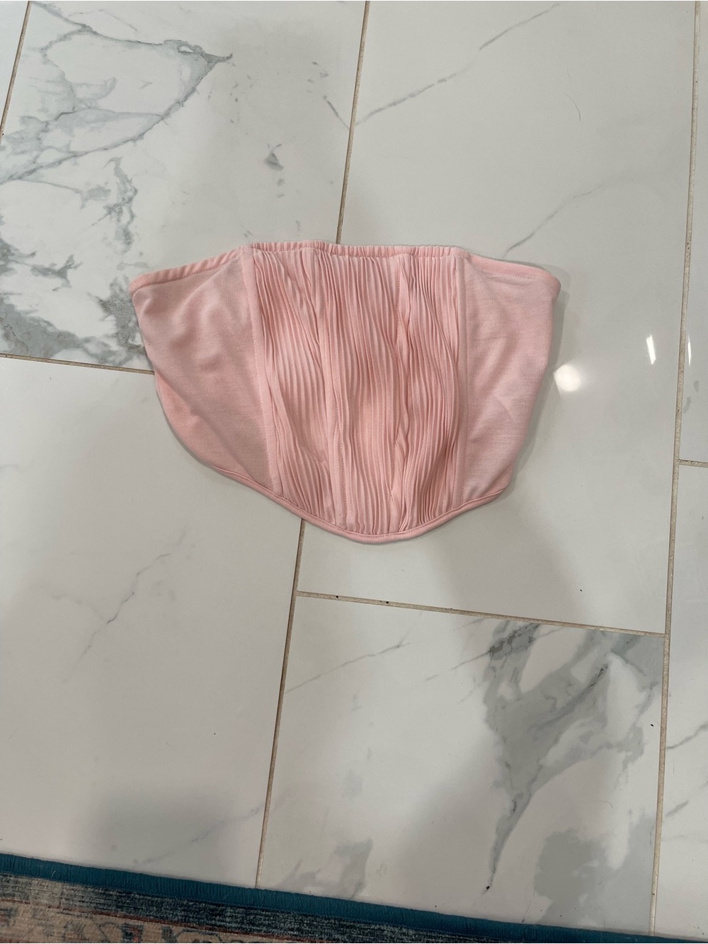 PrettyLittleThing Blush Pink Corset-Style Bandeau Top